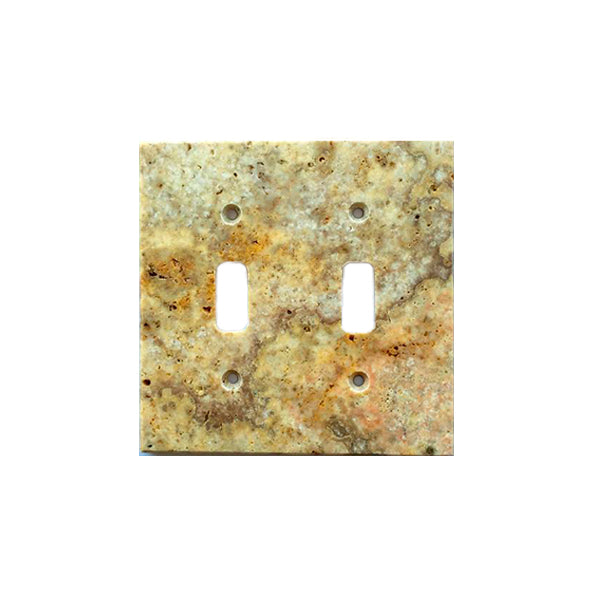 Scabos Travertine 2 Toggle Switch Plate Cover / Wall Plate - Honed