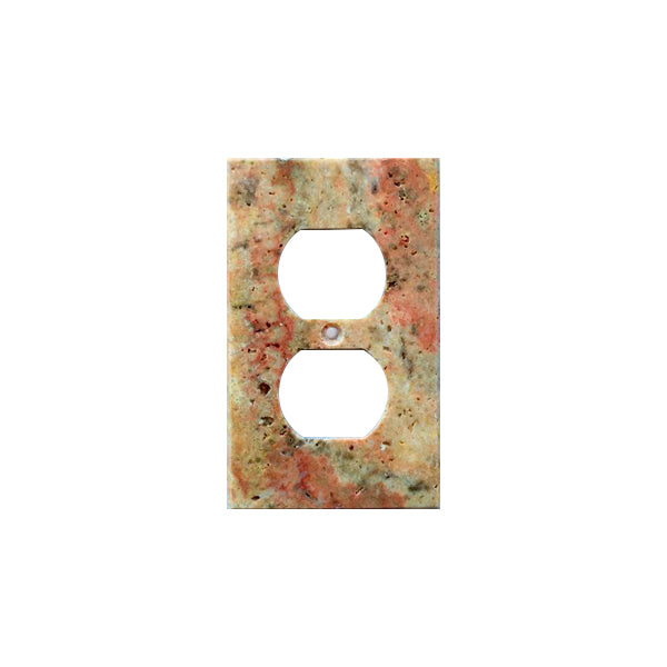 Scabos Travertine Single Duplex Switch Plate Cover / Wall Plate - Honed