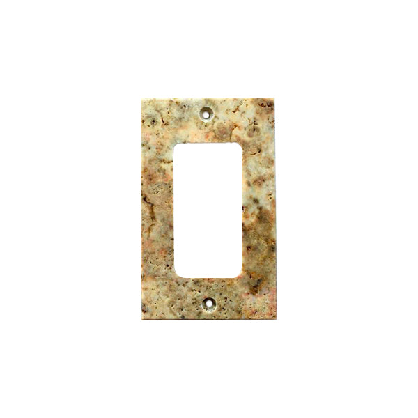 Scabos Travertine Single Rocker Switch Plate Cover / Wall Plate - Honed