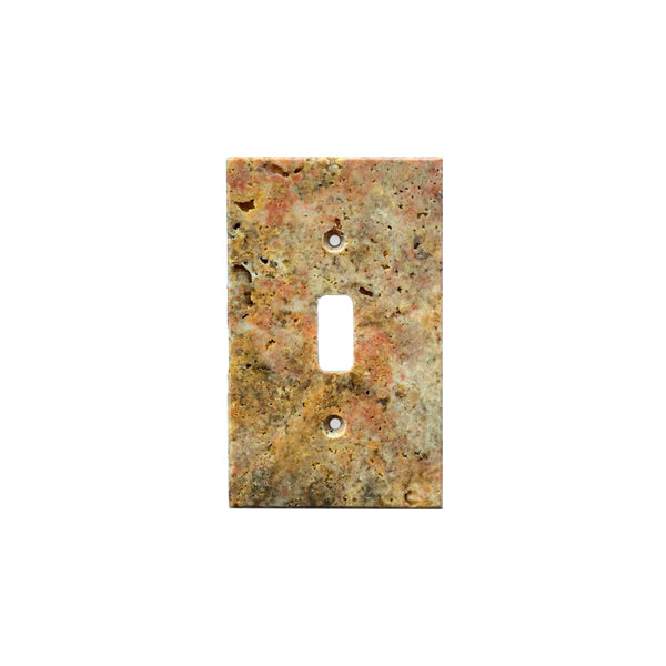 Scabos Travertine Single Toggle Switch Plate Cover / Wall Plate - Honed