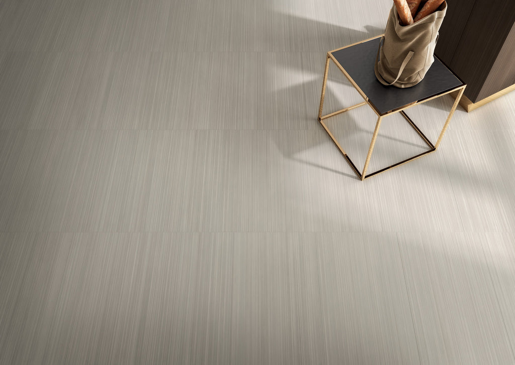Signature Lively Grey Porcelain Tile – room scene
