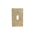 Light Walnut Travertine Single Toggle Switch Plate Cover / Wall Plate - Honed