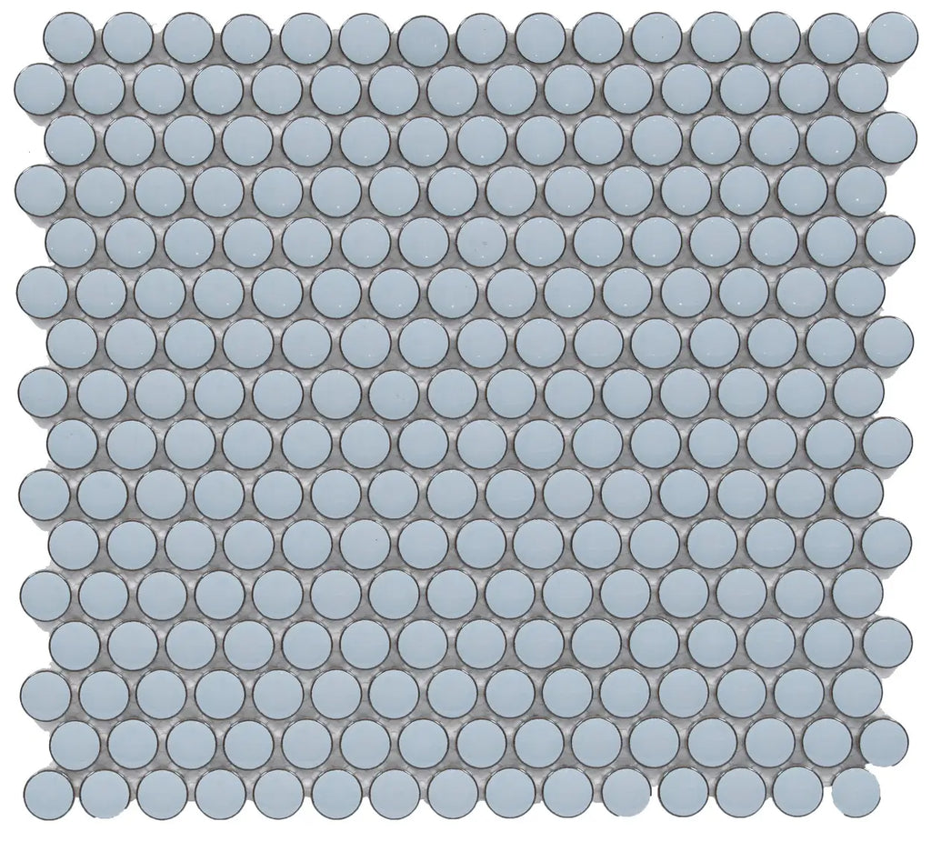 CC Mosaics Plus Sky Blue Penny Round Porcelain Mosaic Tile