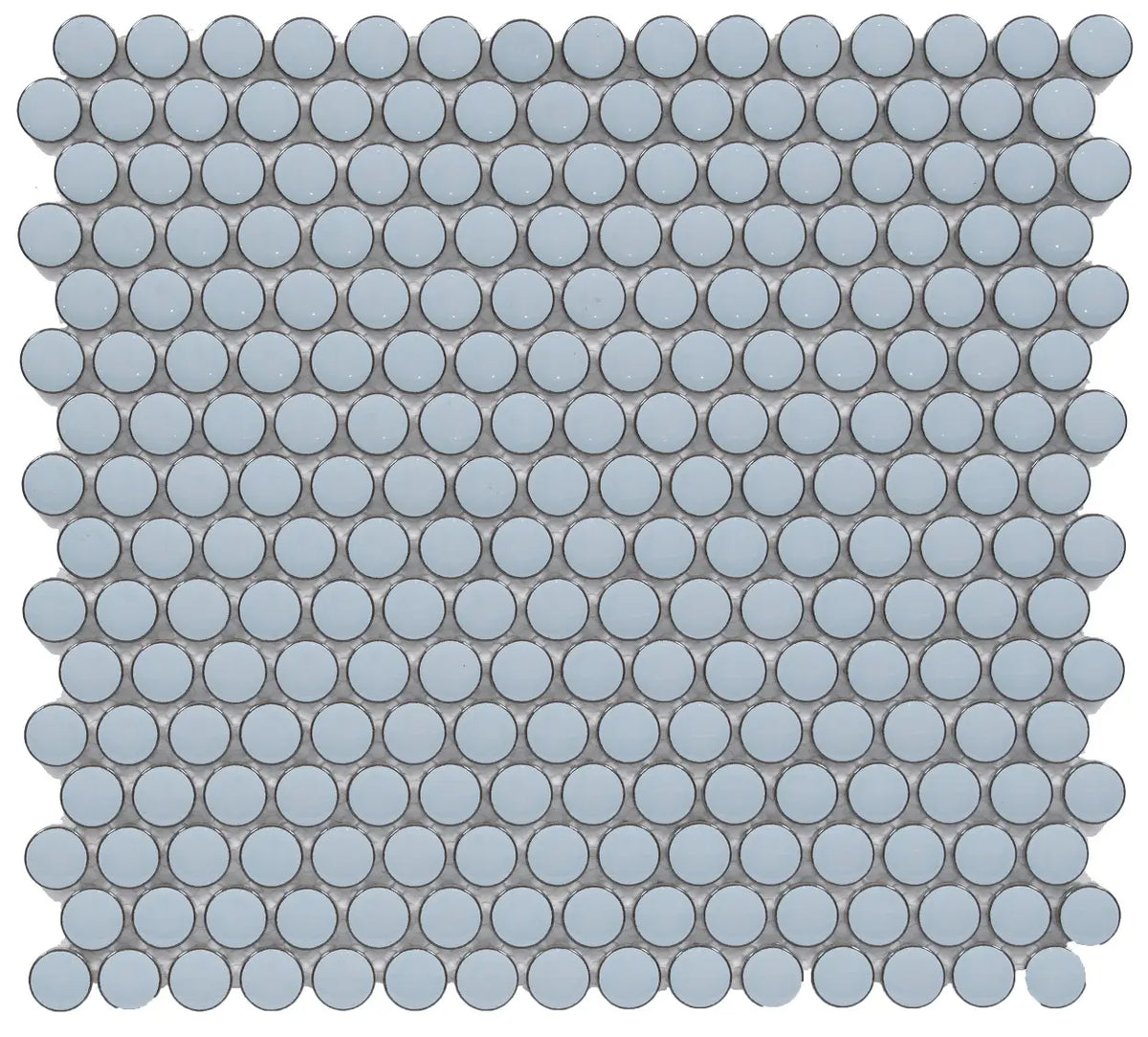 CC Mosaics Plus Sky Blue Penny Round Porcelain Mosaic Tile