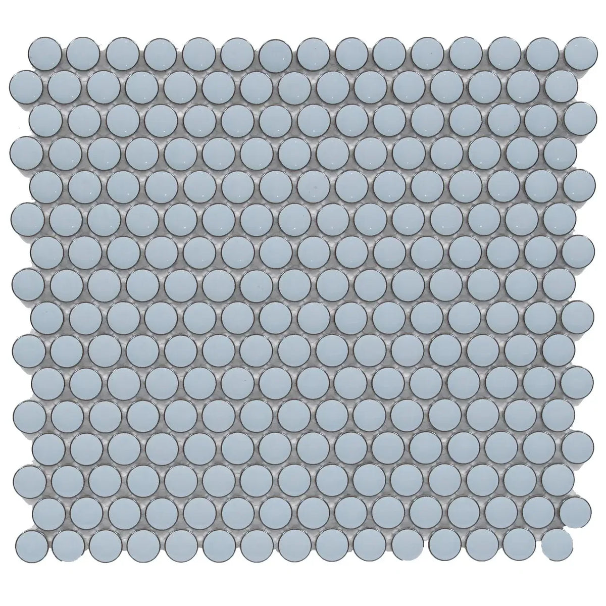 CC Mosaics Plus Sky Blue Penny Round Porcelain Mosaic Tile