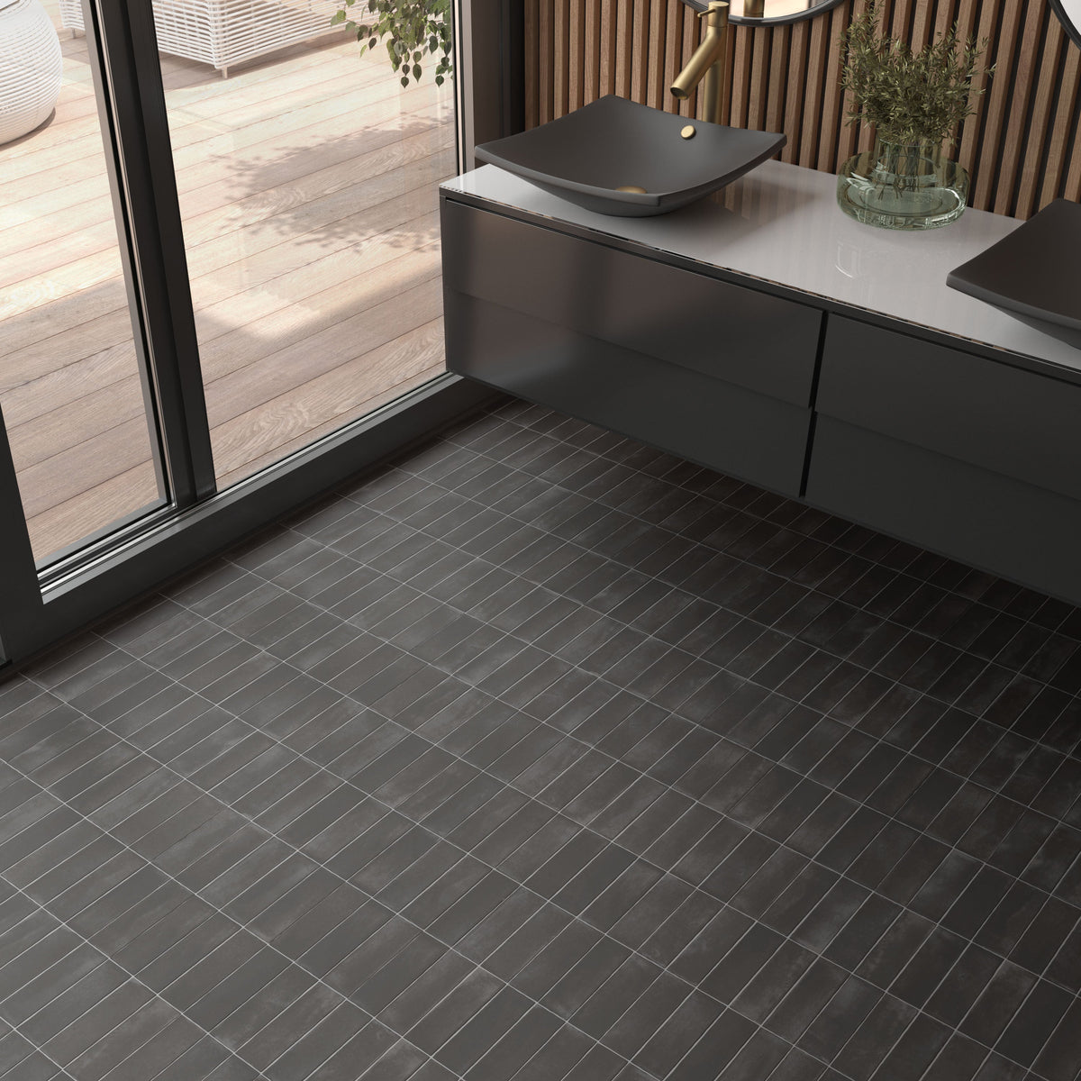 Soco Black Porcelain Tile – room scene