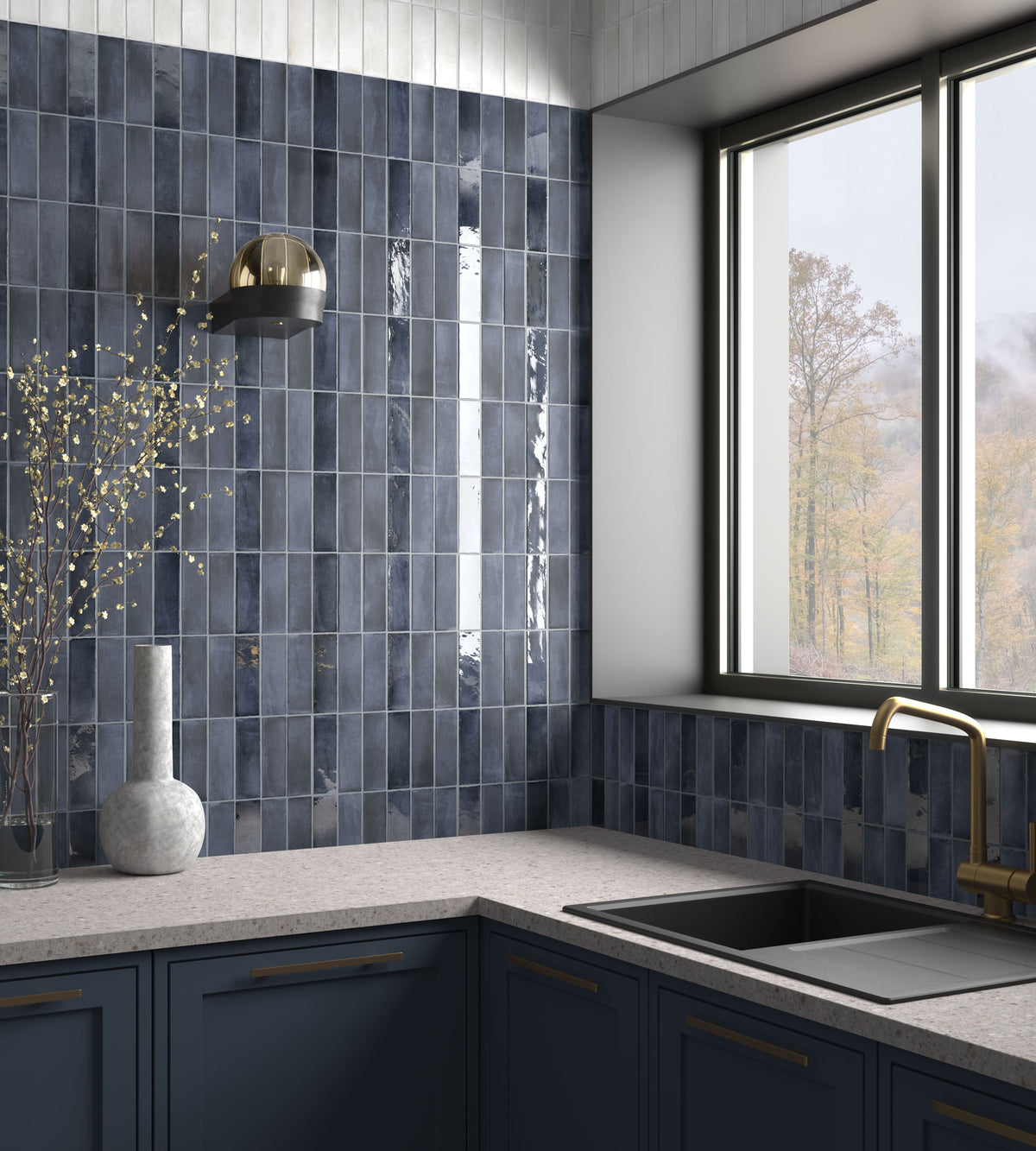 Soco Blue Porcelain Tile – room scene