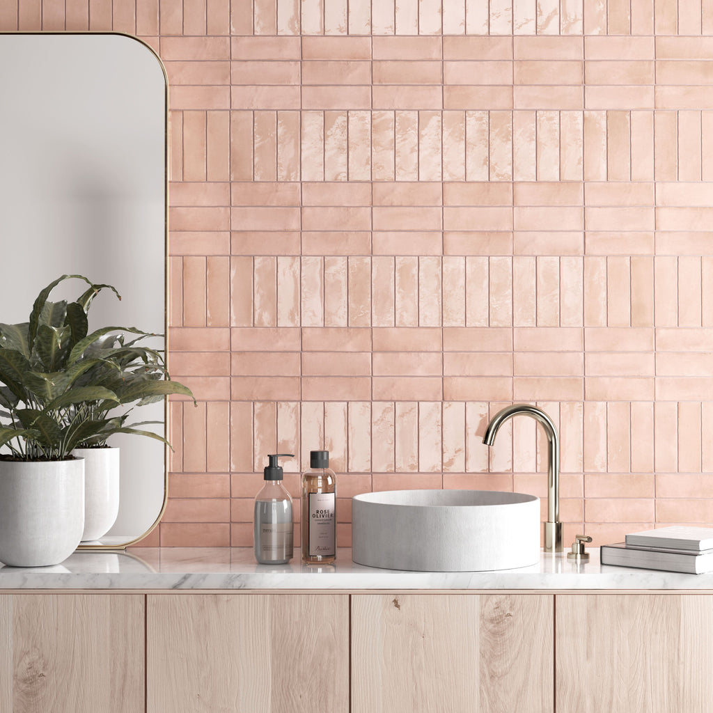Soco Pink Porcelain Tile – room scene