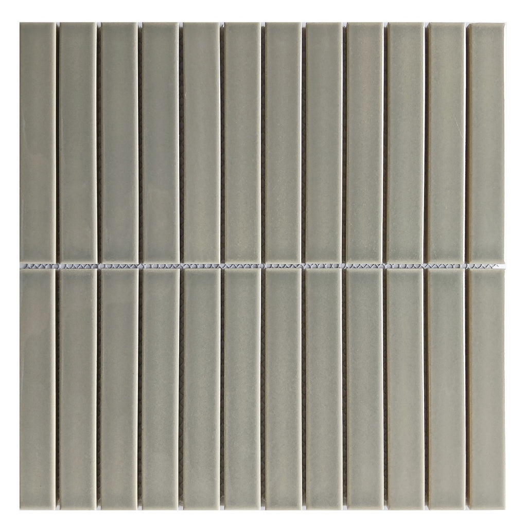 CC Mosaics Plus Tender Gray Stacked Porcelain Mosaic Tile