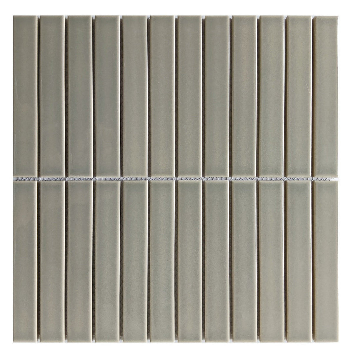 CC Mosaics Plus Tender Gray Stacked Porcelain Mosaic Tile