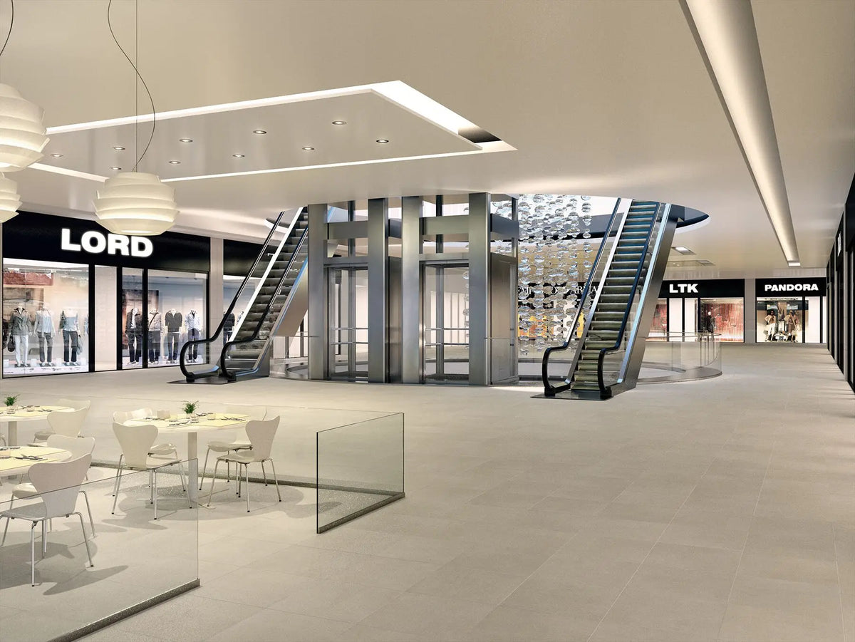 Downtown Gris Porcelain Tile – room scene