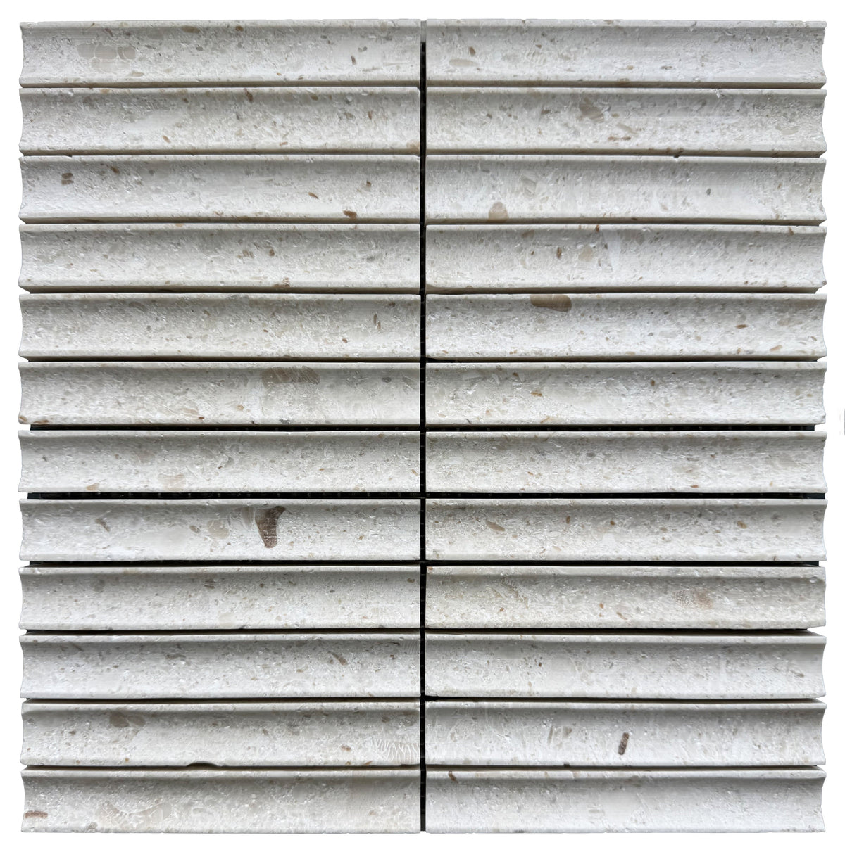 True Golden Shell Beige Concave Marble Mosaic Tile
