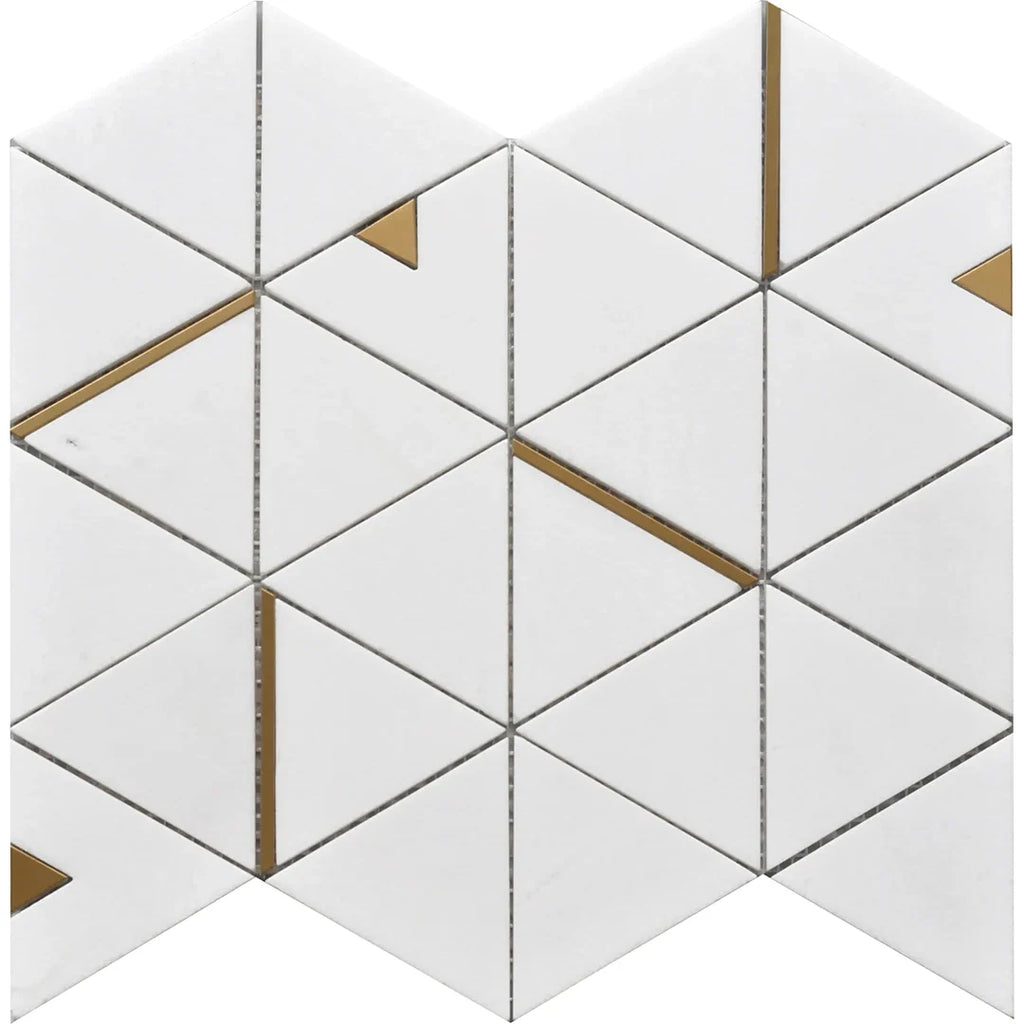 Rockart Thassos Triangle Marble Mosaic Tile