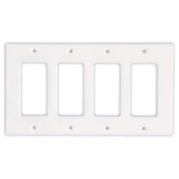 Thassos White Marble 4 Rocker Switch Plate Cover / Wall Plate - Honed