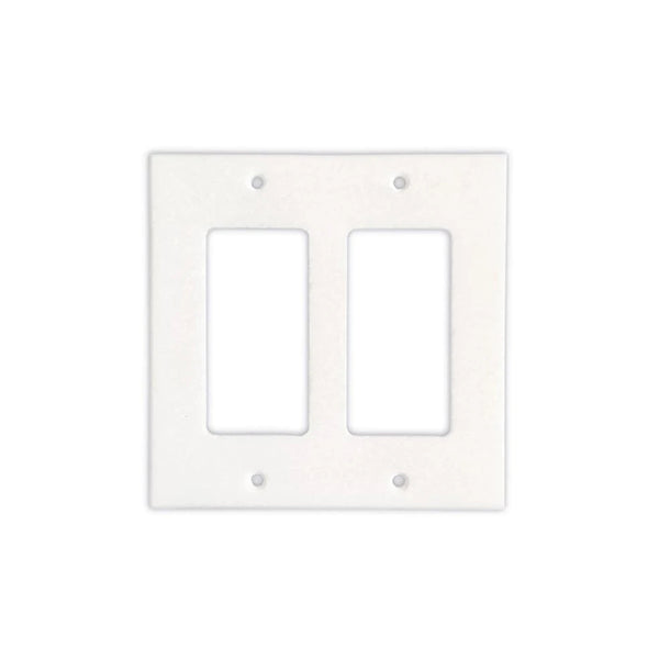 Thassos White Marble 2 Rocker Switch Plate Cover / Wall Plate - Honed