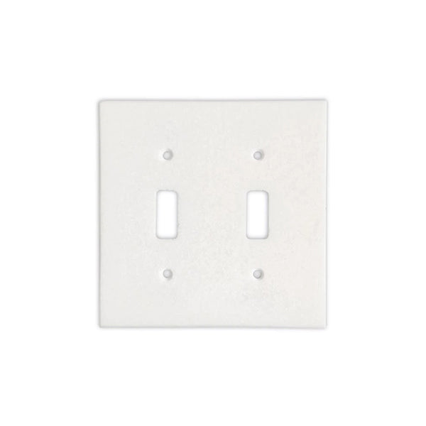 Thassos White Marble 2 Toggle Switch Plate Cover / Wall Plate - Honed
