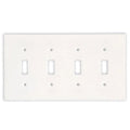Thassos White Marble 4 Toggle Switch Plate Cover / Wall Plate - Honed
