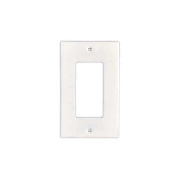 Thassos White Marble Single Rocker Switch Plate Cover / Wall Plate - Honed