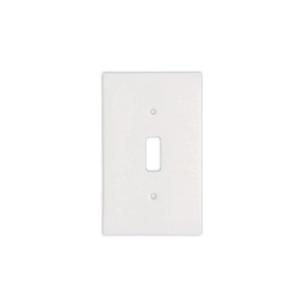 Thassos White Marble Single Toggle Switch Plate Cover / Wall Plate - Honed
