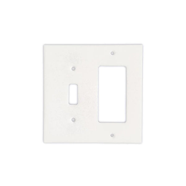 Thassos White Marble Toggle Rocker Switch Plate Cover / Wall Plate - Honed