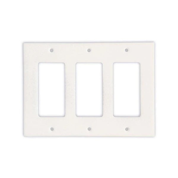 Thassos White Marble 3 Rocker Switch Plate Cover / Wall Plate - Honed
