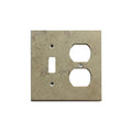 Light Walnut Travertine Toggle Duplex Switch Plate Cover / Wall Plate - Honed
