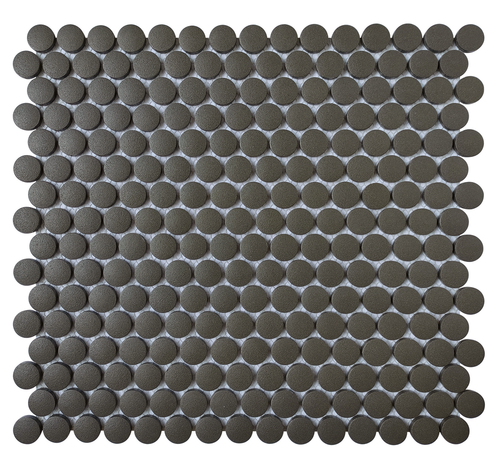 CC Porcelain Black Penny Round Porcelain Mosaic Tile
