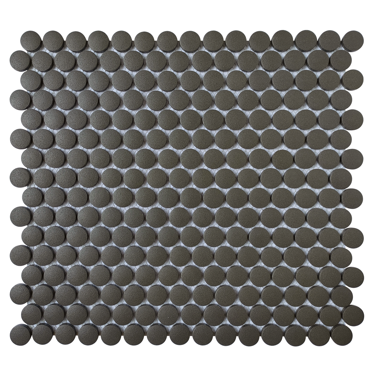 CC Porcelain Black Penny Round Porcelain Mosaic Tile
