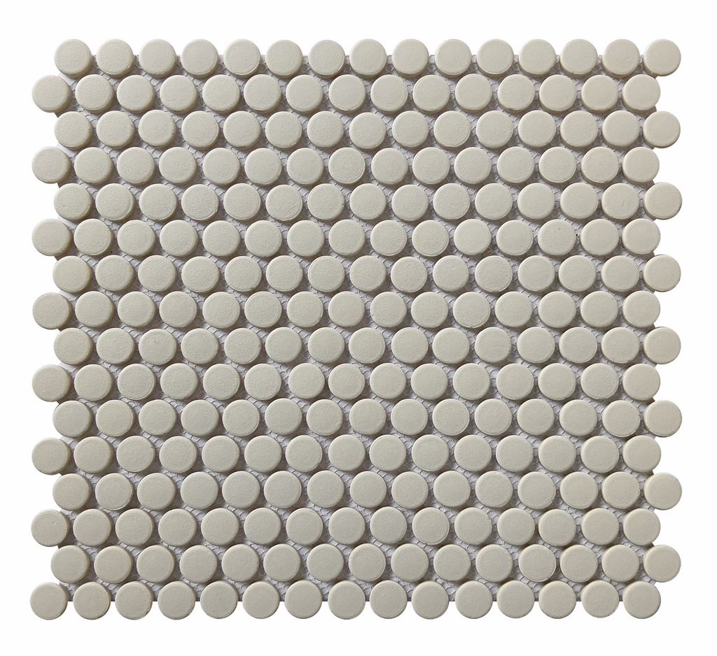 CC Porcelain Tender Gray Penny Round Porcelain Mosaic Tile