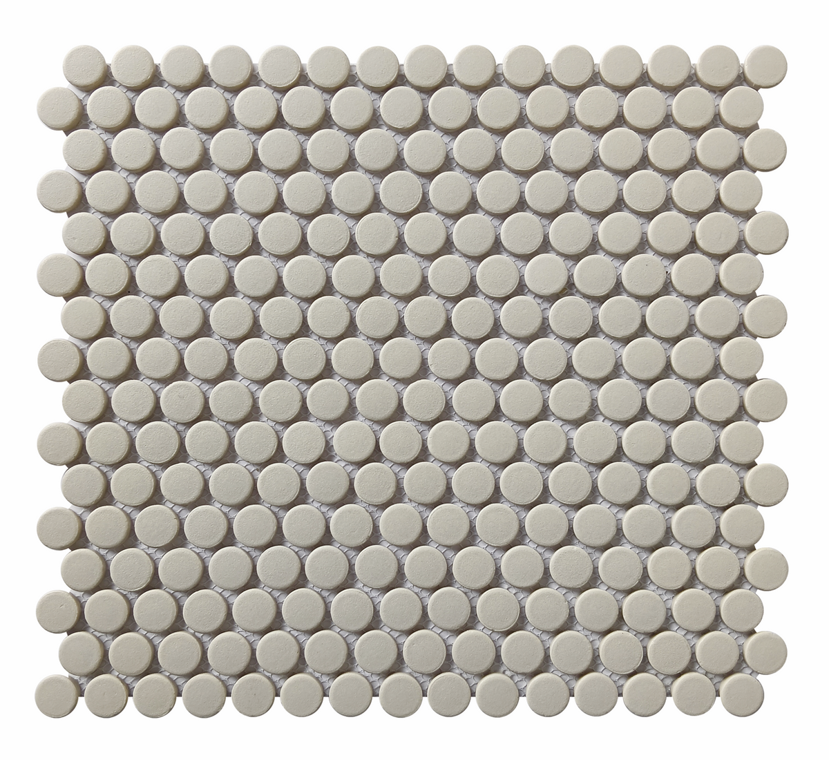 CC Porcelain Tender Gray Penny Round Porcelain Mosaic Tile