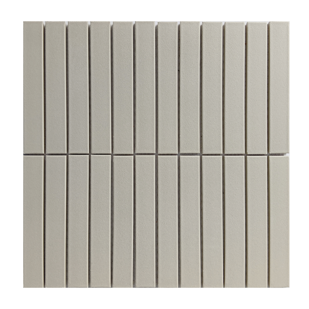 CC Porcelain Tender Gray Stacked Porcelain Mosaic Tile
