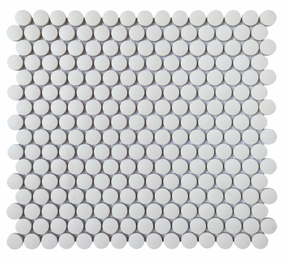 CC Porcelain White Penny Round Porcelain Mosaic Tile