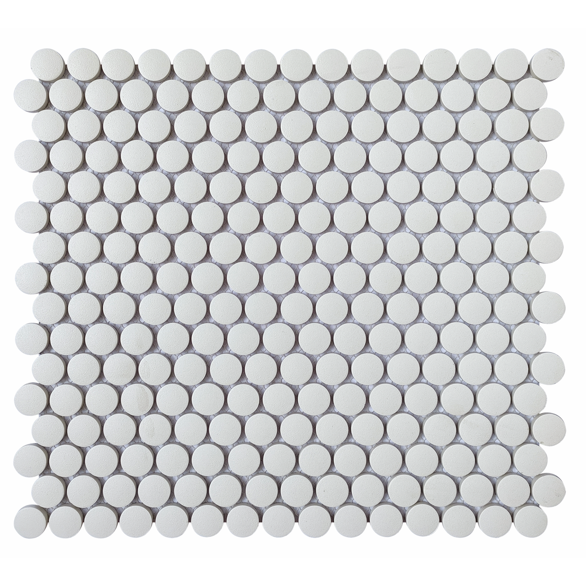 CC Porcelain White Penny Round Porcelain Mosaic Tile