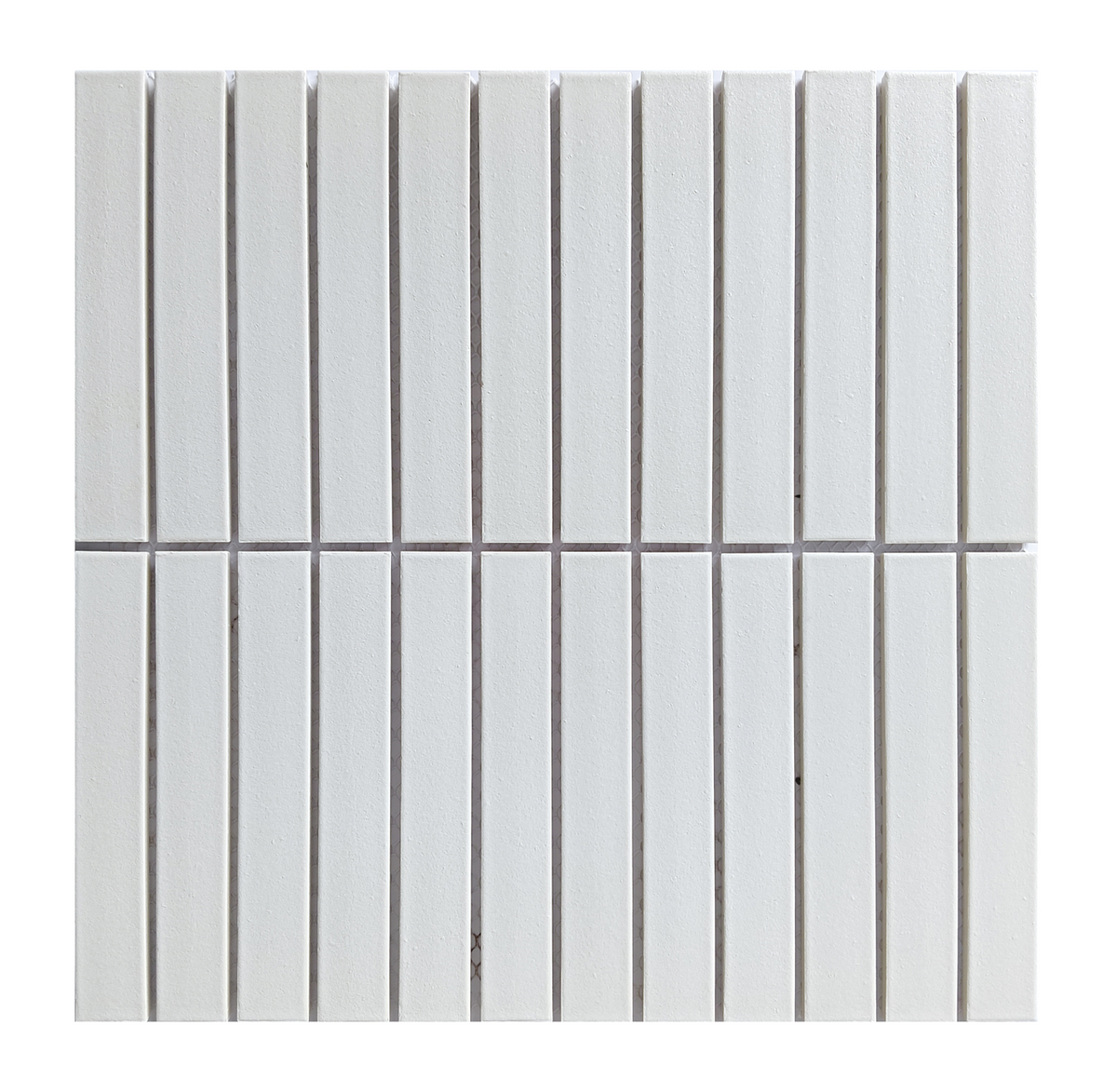 CC Porcelain White Stacked Porcelain Mosaic Tile