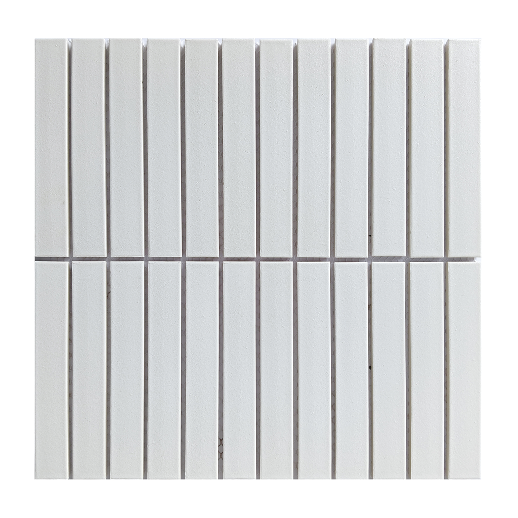 CC Porcelain White Stacked Porcelain Mosaic Tile