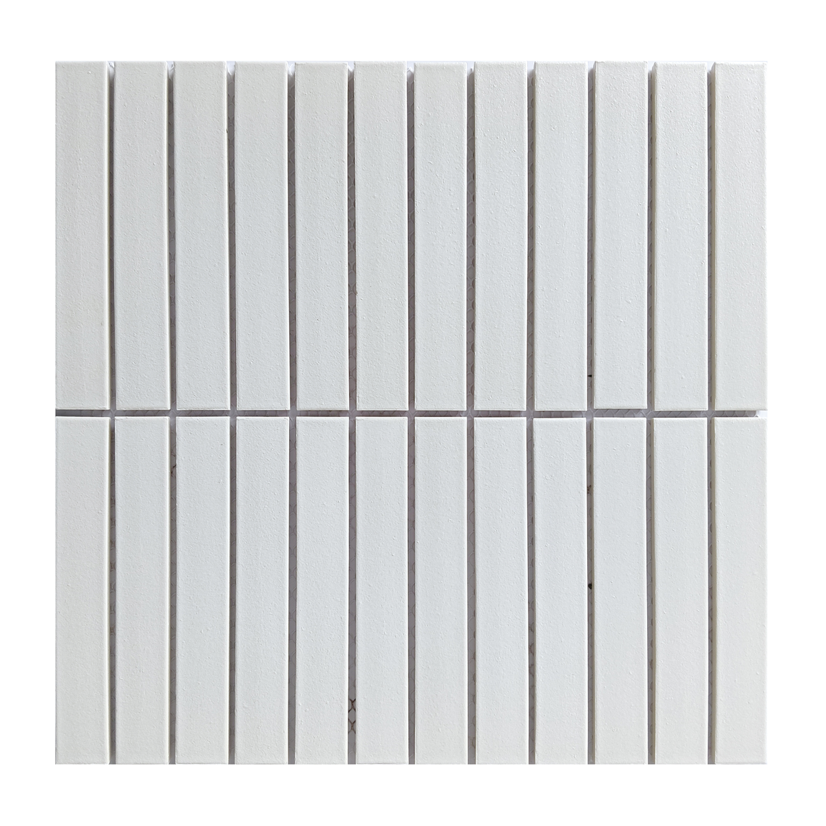 CC Porcelain White Stacked Porcelain Mosaic Tile