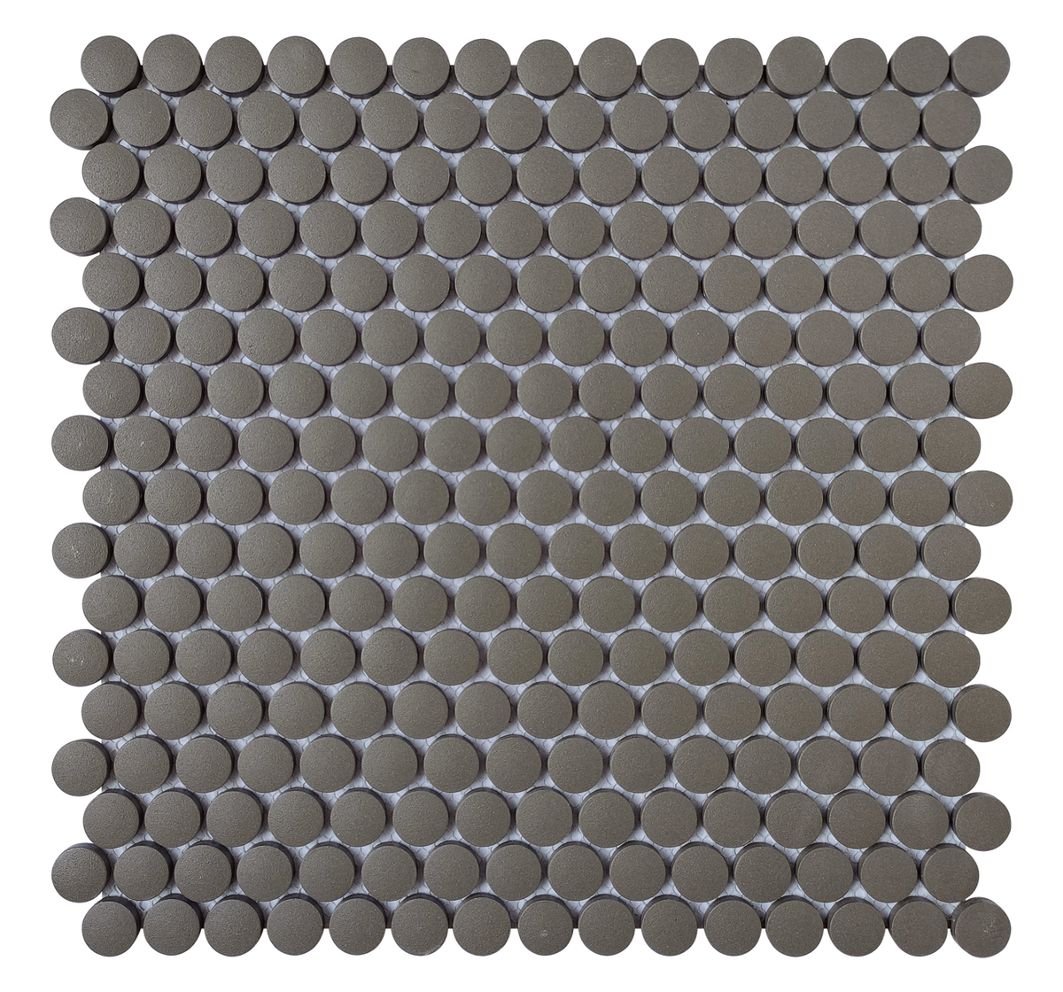 CC Porcelain Taupe Penny Round Porcelain Mosaic Tile