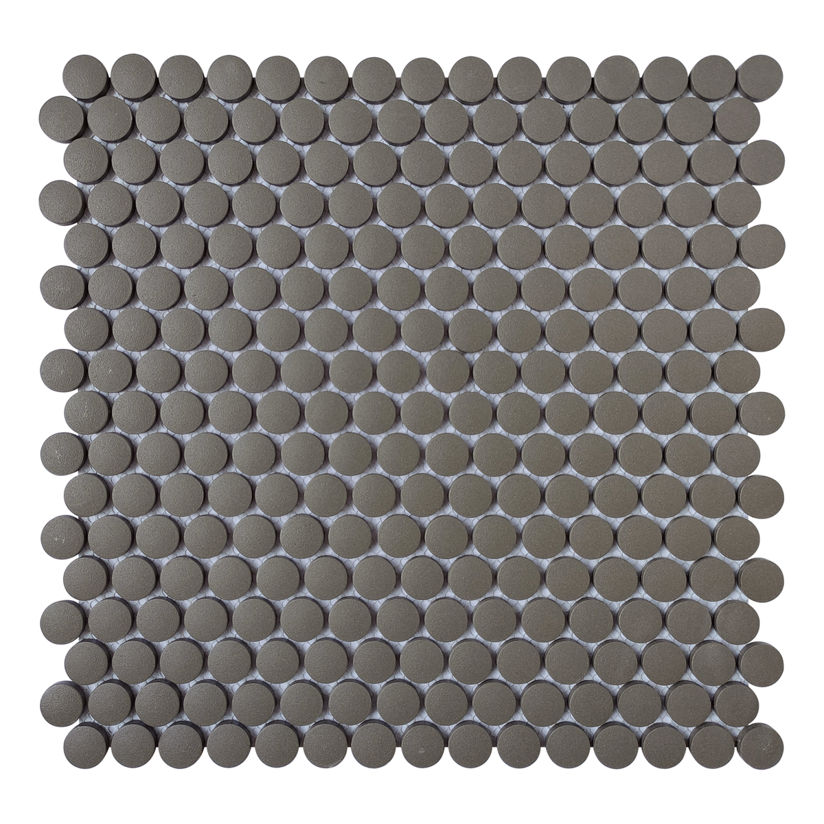 CC Porcelain Taupe Penny Round Porcelain Mosaic Tile