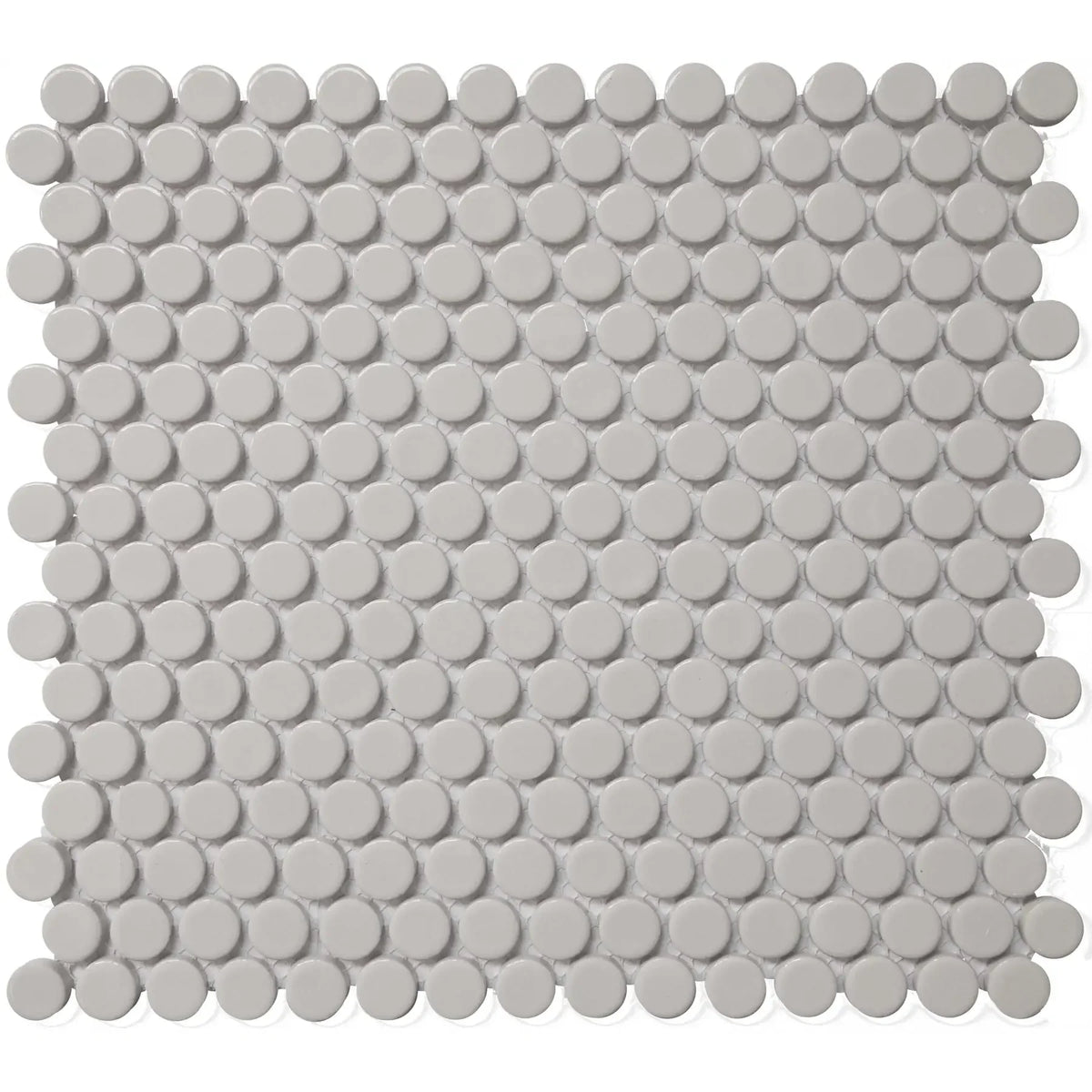 CC Mosaics Gray Matte Penny Round Porcelain Mosaic Tile