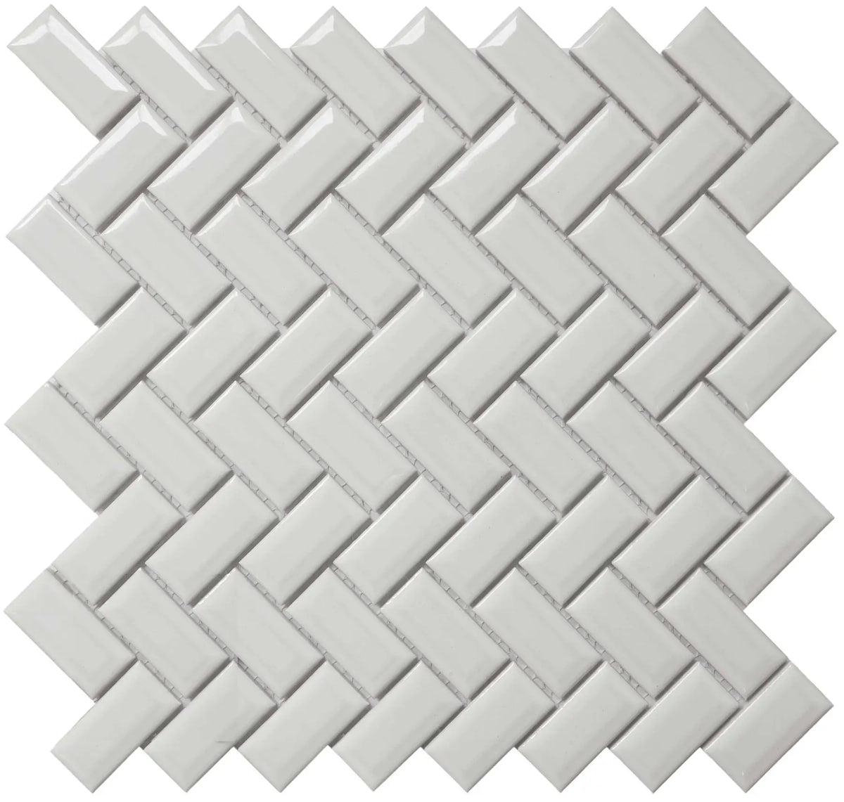 CC Mosaics White Diamond Herringbone Porcelain Mosaic Tile