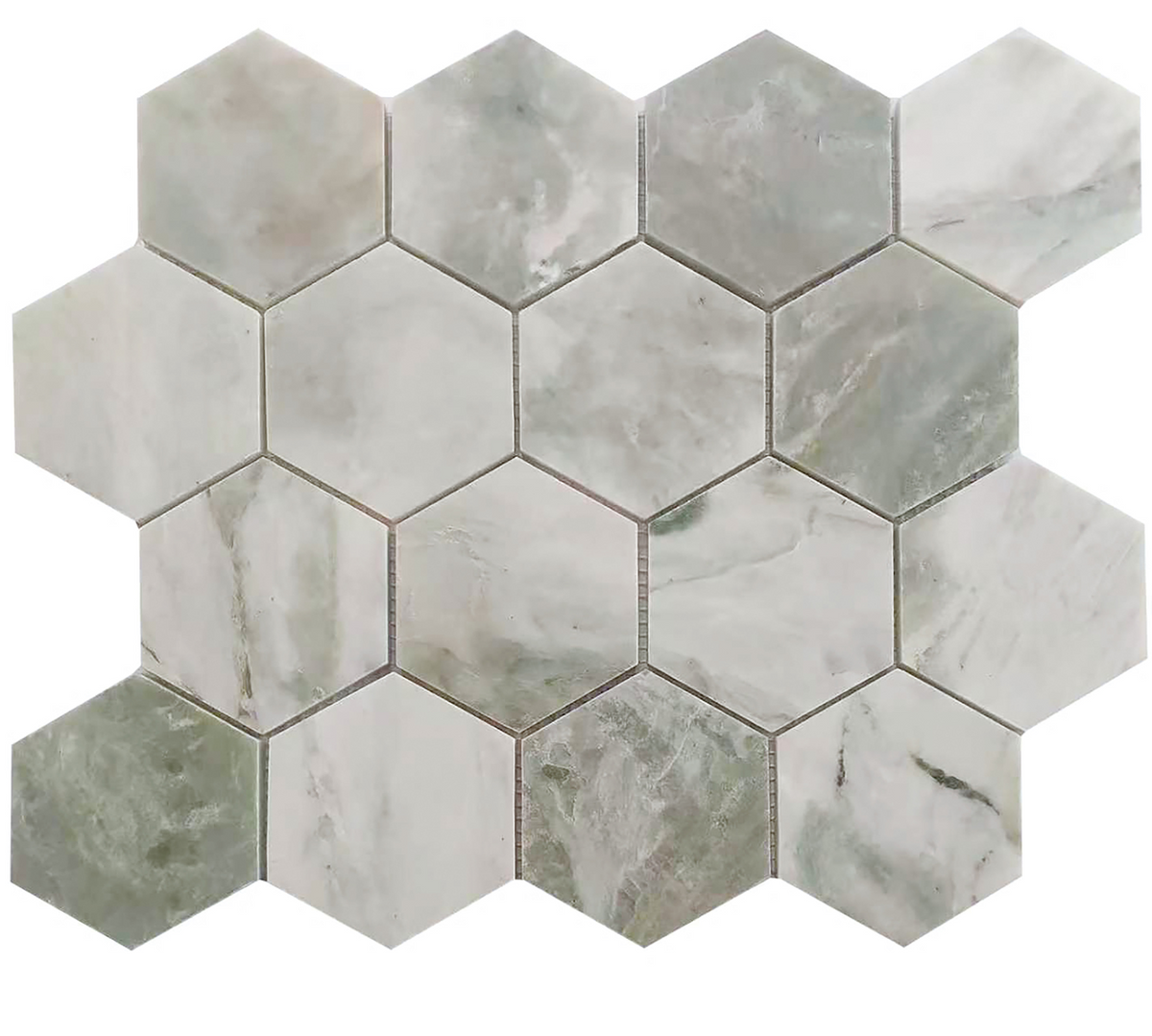 Rockart Green Marble Hexagon Mosaic Tile