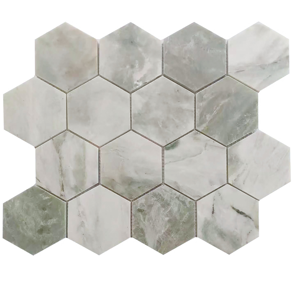 Rockart Green Marble Hexagon Mosaic Tile