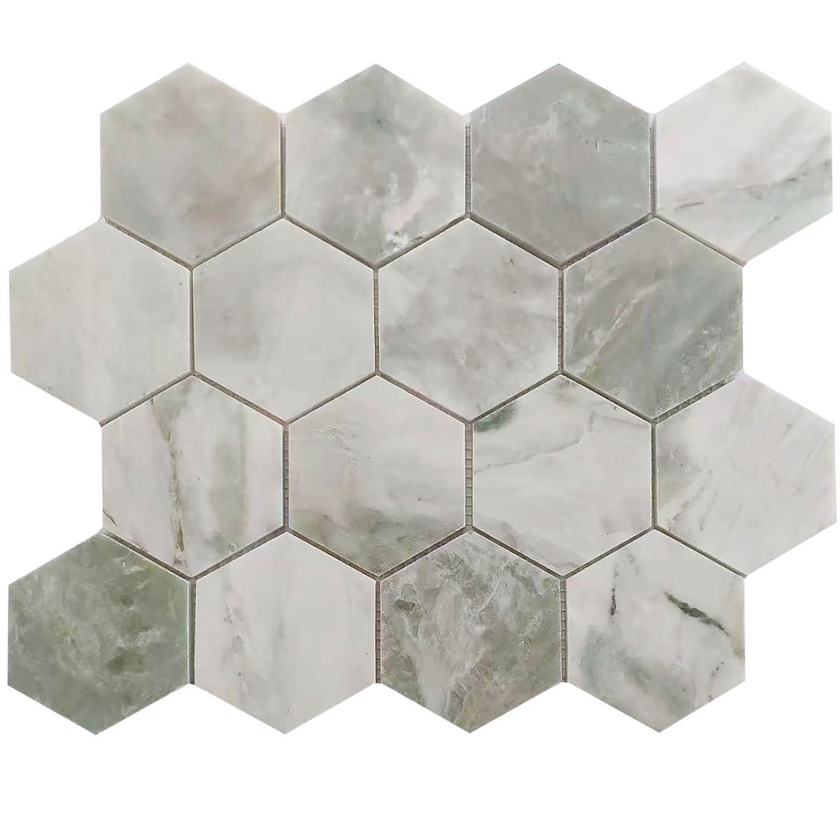 Rockart Green Marble Hexagon Mosaic Tile