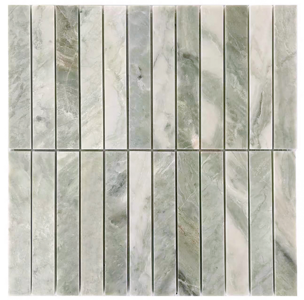 Rockart Green Marble Stacked Mosaic Tile