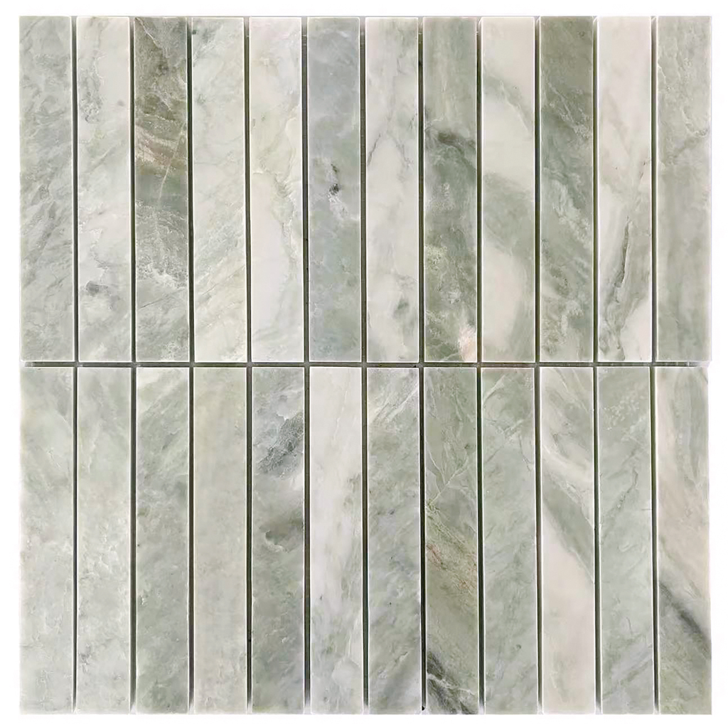 Rockart Green Marble Stacked Mosaic Tile