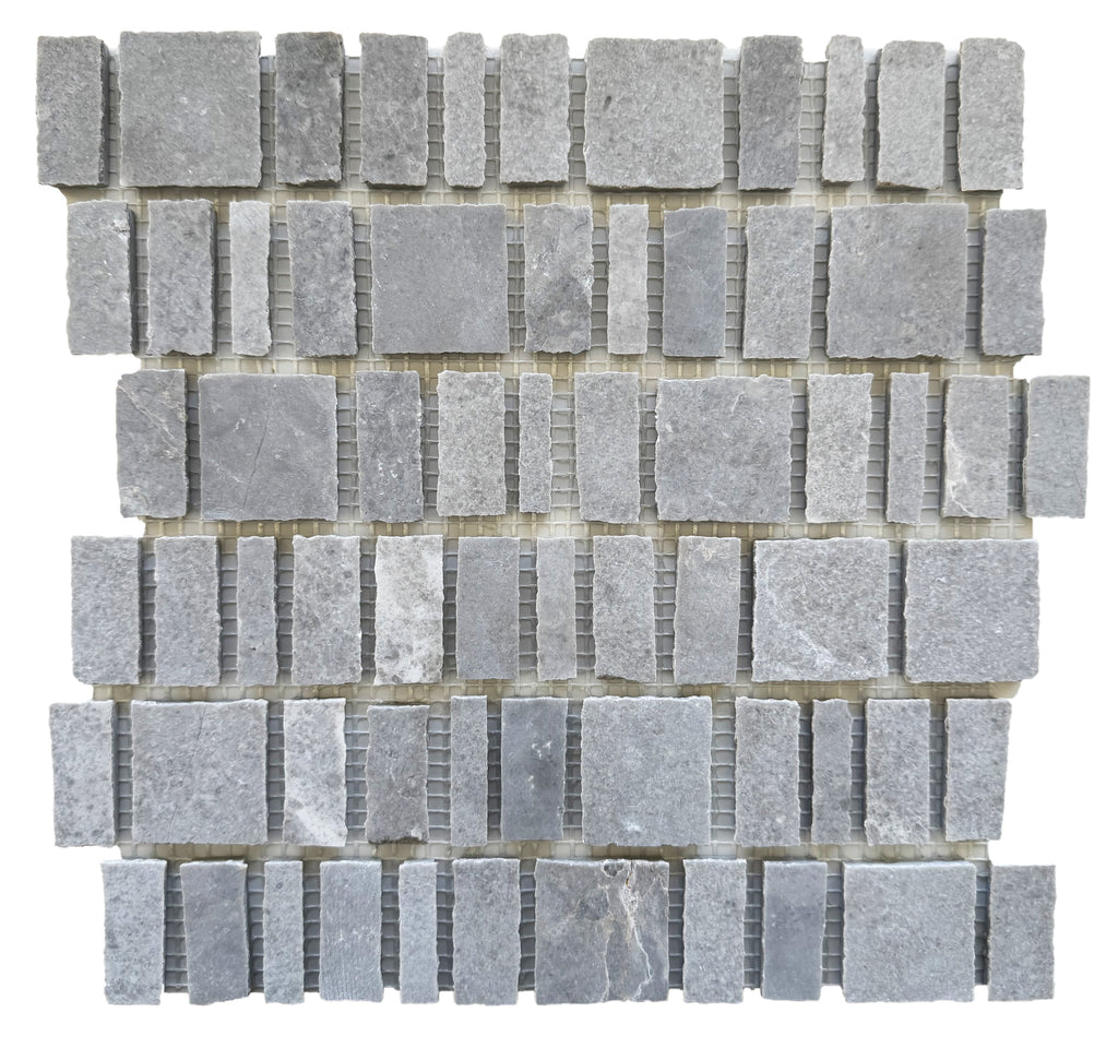 Vera Cinderella Grey Offset Marble Mosaic Tile