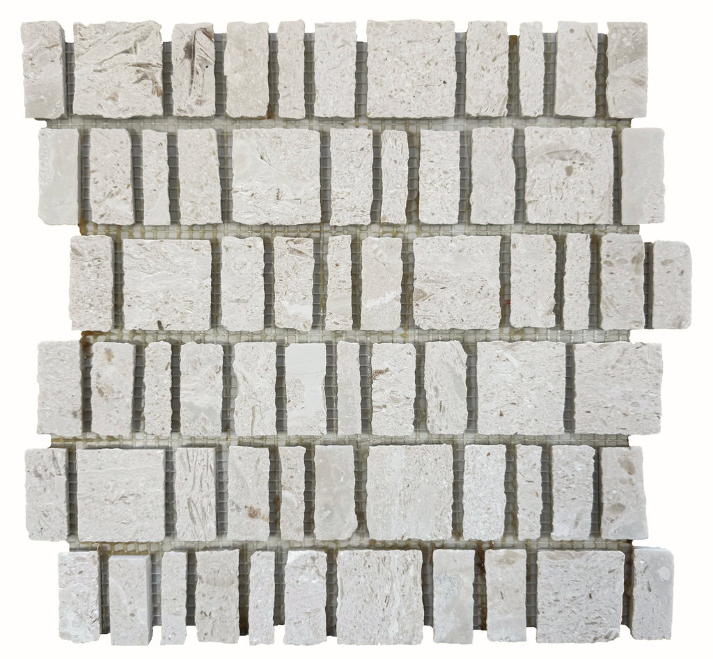 Vera Beige Stone Offset Marble Mosaic Tile