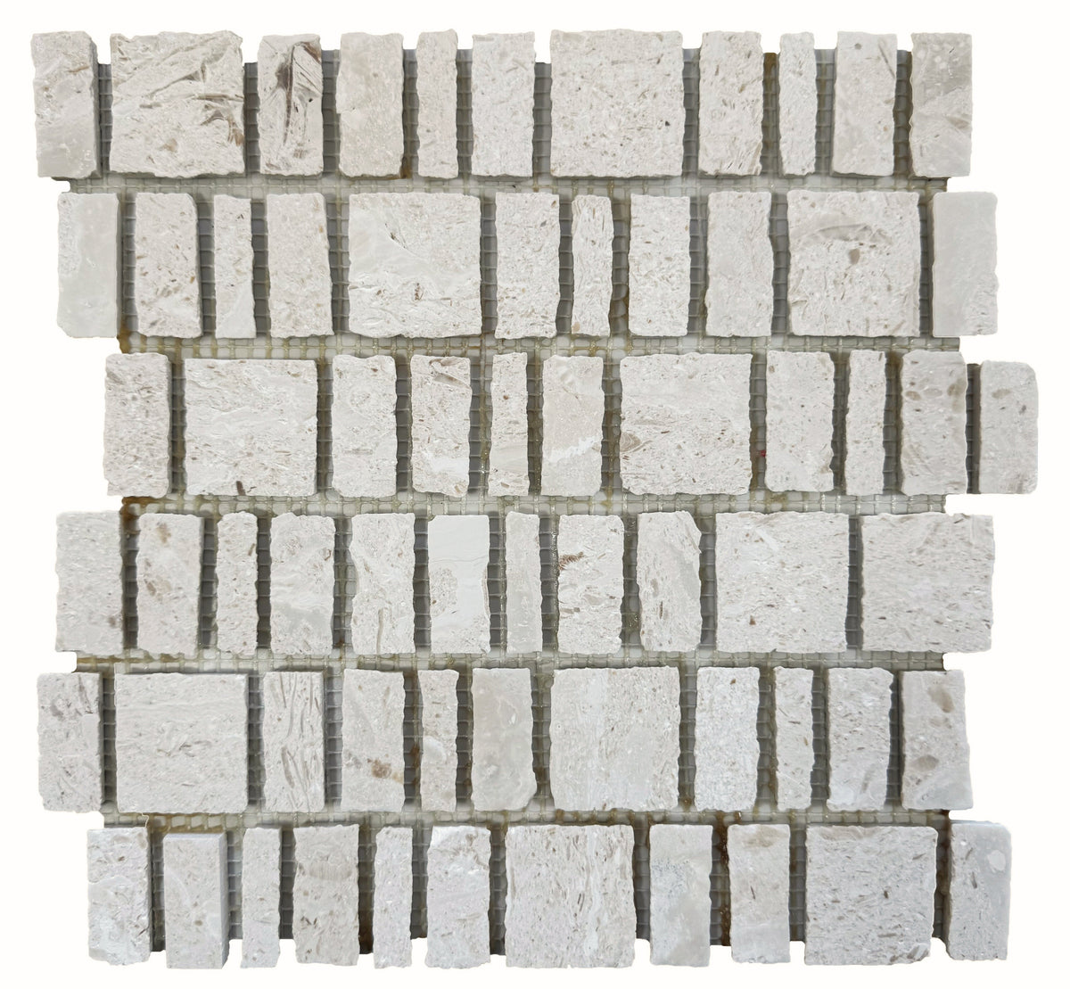 Vera Beige Stone Offset Marble Mosaic Tile