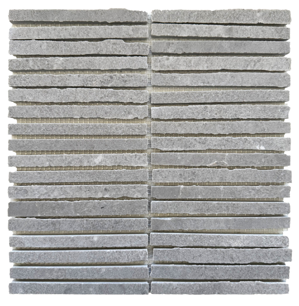 Vera Cinderella Grey Stacked Marble Mosaic Tile