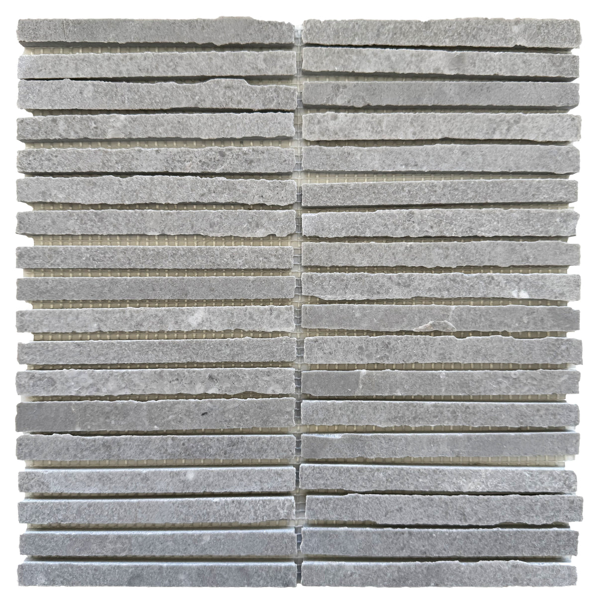Vera Cinderella Grey Stacked Marble Mosaic Tile
